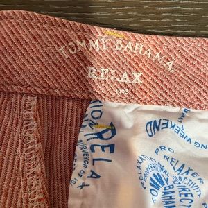 Great casual shorts for summer - red with small white strip